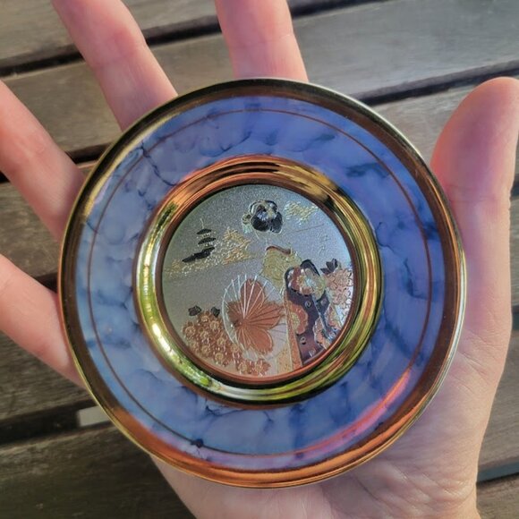 Japanese Chokin plate 24K gold-edged - Picture 8 of 8